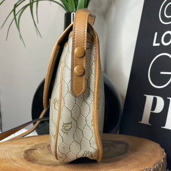 Christian Dior Vintage Honeycomb with Tan Leather Crossbody - Picture 4 of 8